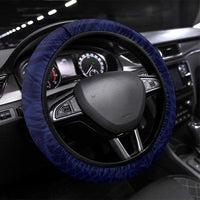 FSM Chuuk Steering Wheel Cover Ocean Floral Pattern LT05 Universal Fit Navy - Polynesian Pride
