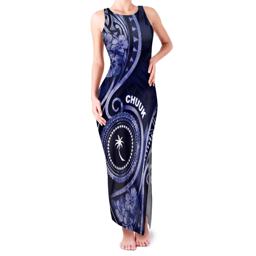 Personalised FSM Chuuk Tank Maxi Dress Ocean Floral Pattern