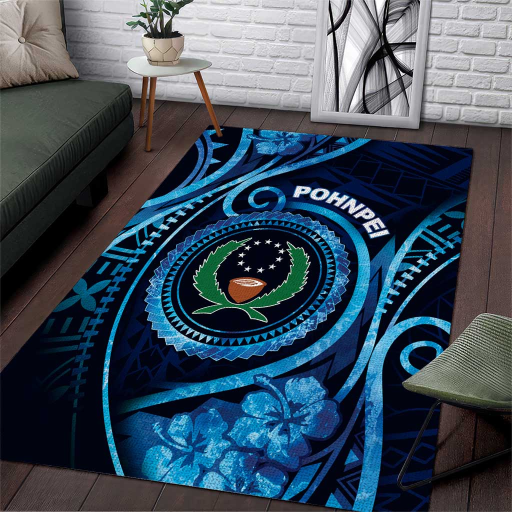 FSM Pohnpei Area Rug Ocean Floral Pattern