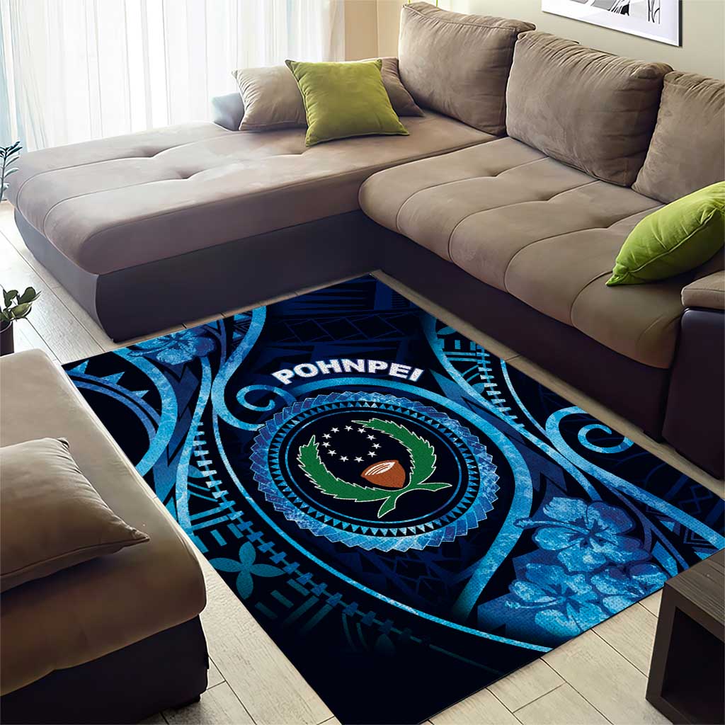 FSM Pohnpei Area Rug Ocean Floral Pattern LT05 - Polynesian Pride