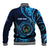 Personalised FSM Pohnpei Baseball Jacket Ocean Floral Pattern