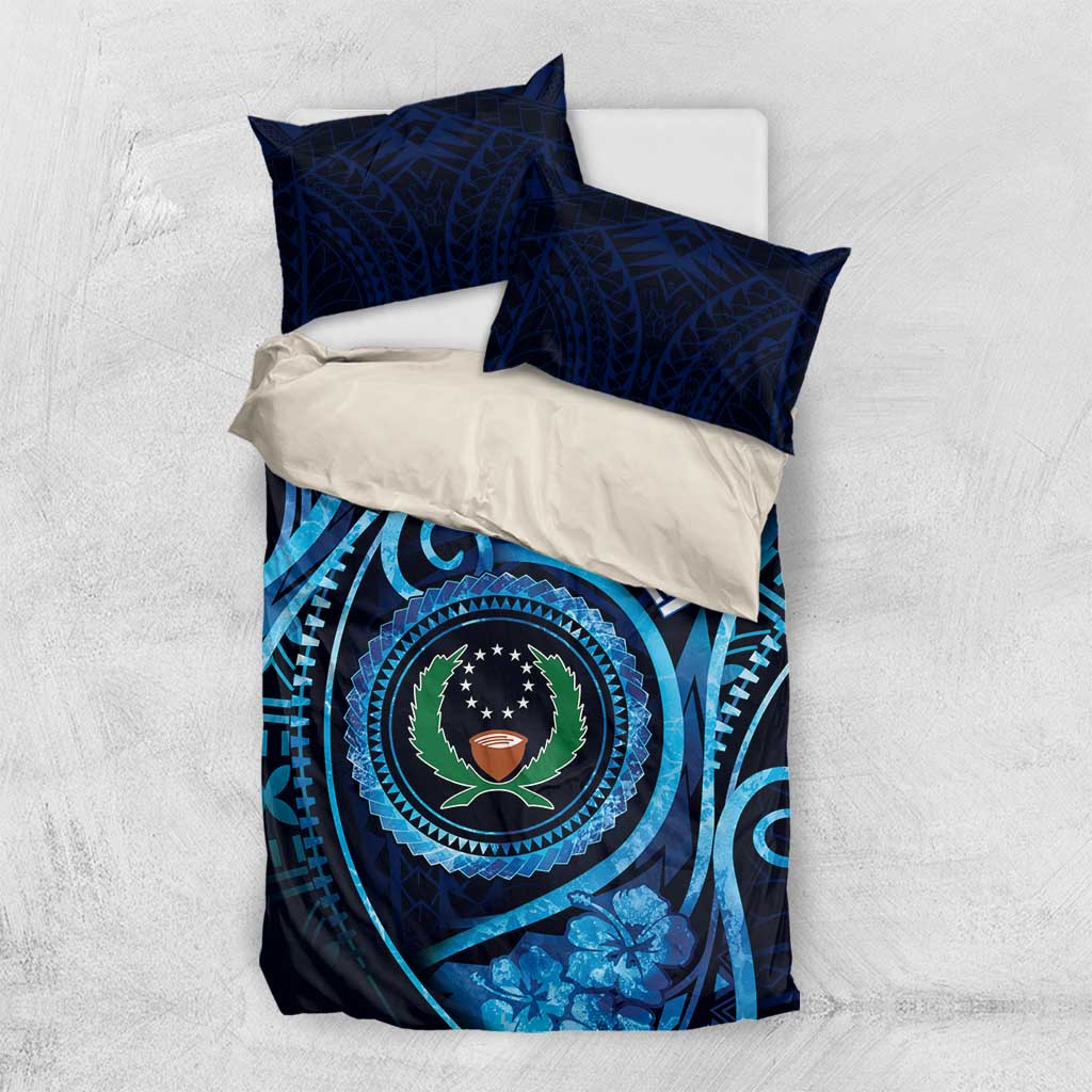 FSM Pohnpei Bedding Set Ocean Floral Pattern LT05 US Twin 172cm x 218cm Blue - Polynesian Pride