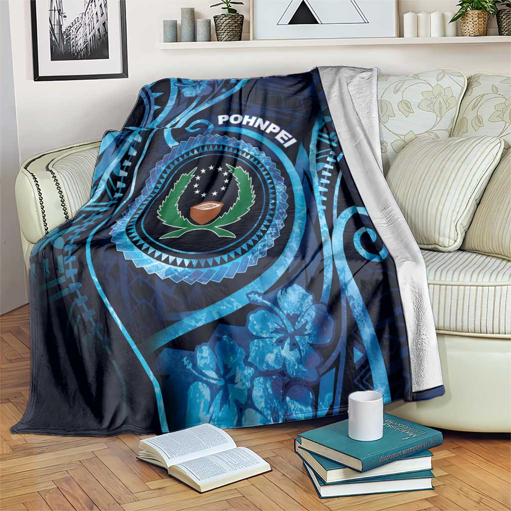 FSM Pohnpei Blanket Ocean Floral Pattern LT05 Blue - Polynesian Pride