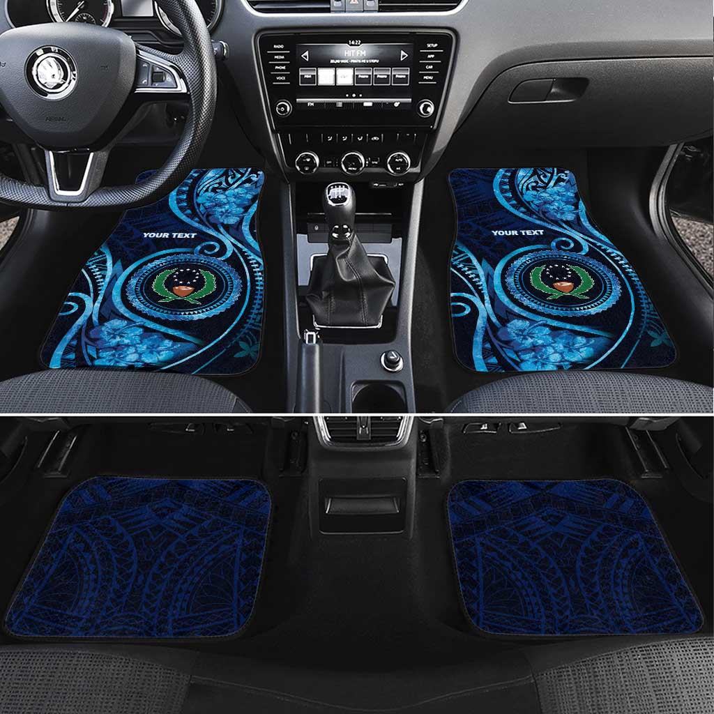 FSM Pohnpei Car Mats Ocean Floral Pattern LT05 Set 4pcs Blue - Polynesian Pride