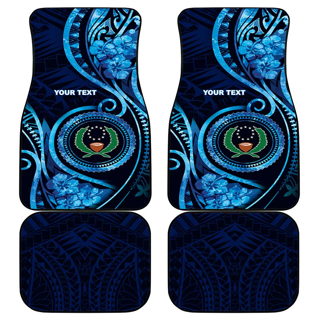 FSM Pohnpei Car Mats Ocean Floral Pattern LT05 - Polynesian Pride
