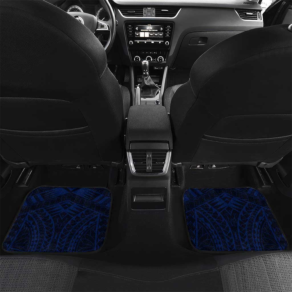 FSM Pohnpei Car Mats Ocean Floral Pattern LT05 Set 2pcs - Back Blue - Polynesian Pride