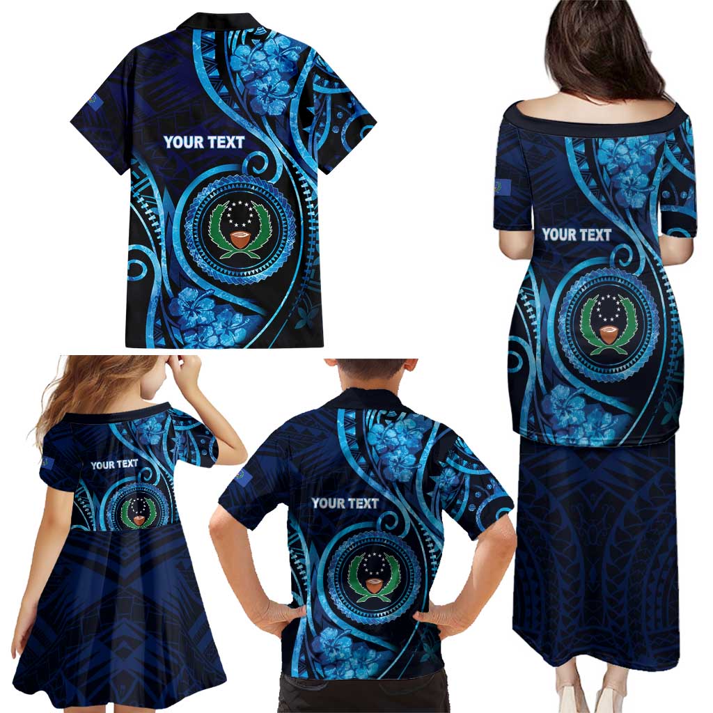Personalised FSM Pohnpei Family Matching Puletasi and Hawaiian Shirt Ocean Floral Pattern LT05 - Polynesian Pride