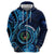 Personalised FSM Pohnpei Hoodie Ocean Floral Pattern