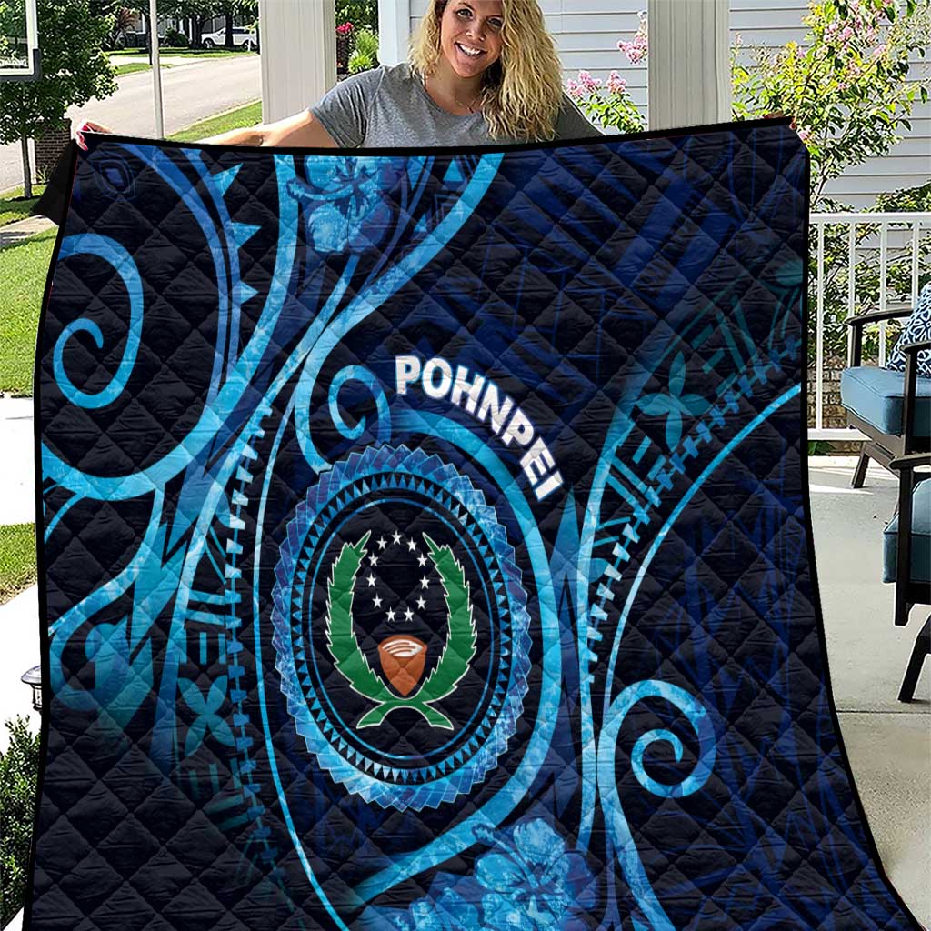 FSM Pohnpei Quilt Ocean Floral Pattern LT05 Blue - Polynesian Pride
