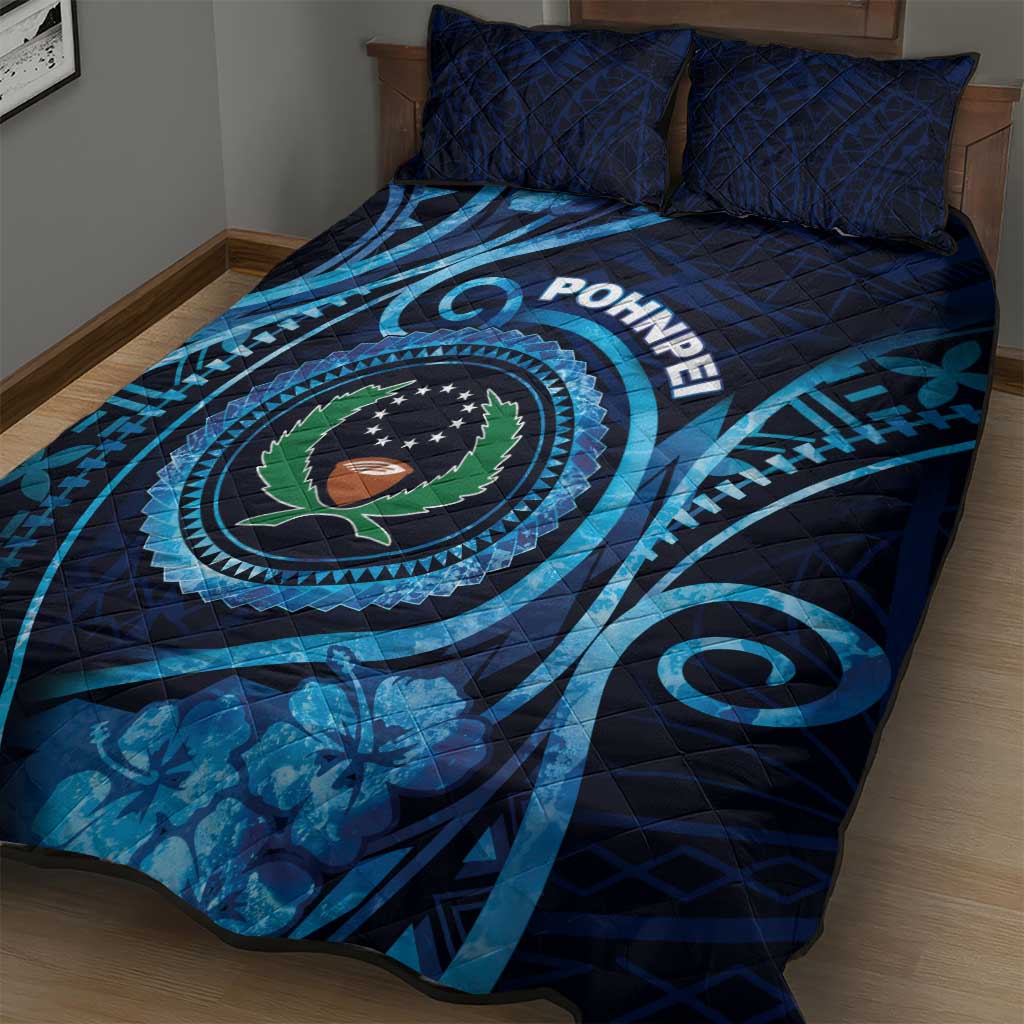 FSM Pohnpei Quilt Bed Set Ocean Floral Pattern LT05 - Polynesian Pride