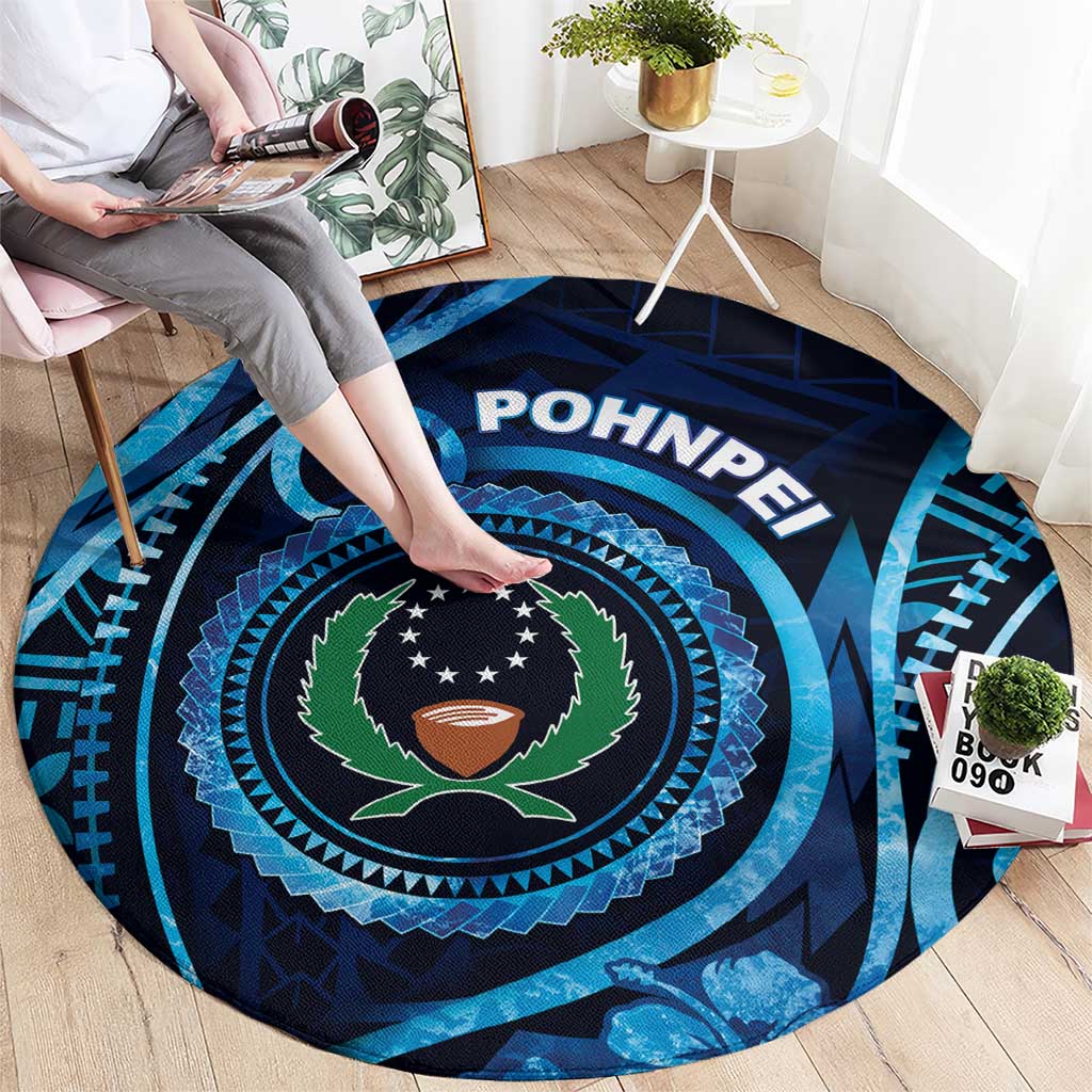 FSM Pohnpei Round Carpet Ocean Floral Pattern LT05 - Polynesian Pride