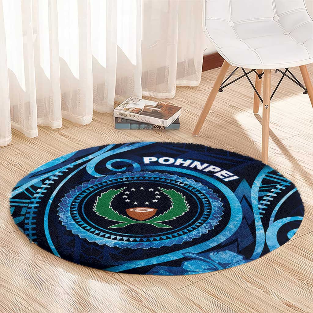 FSM Pohnpei Round Carpet Ocean Floral Pattern LT05 - Polynesian Pride