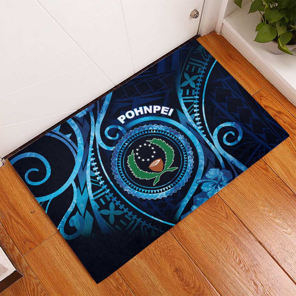 FSM Pohnpei Rubber Doormat Ocean Floral Pattern LT05 - Polynesian Pride