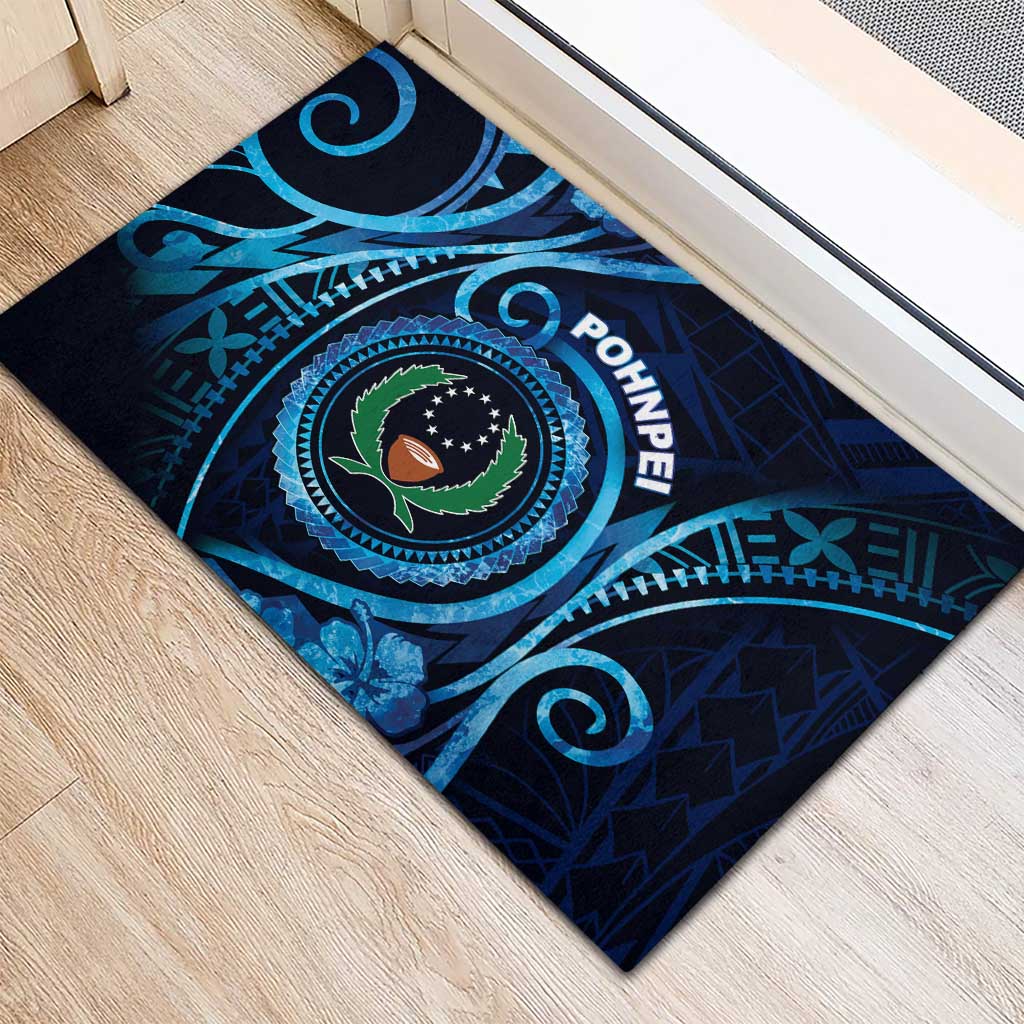 FSM Pohnpei Rubber Doormat Ocean Floral Pattern LT05 - Polynesian Pride
