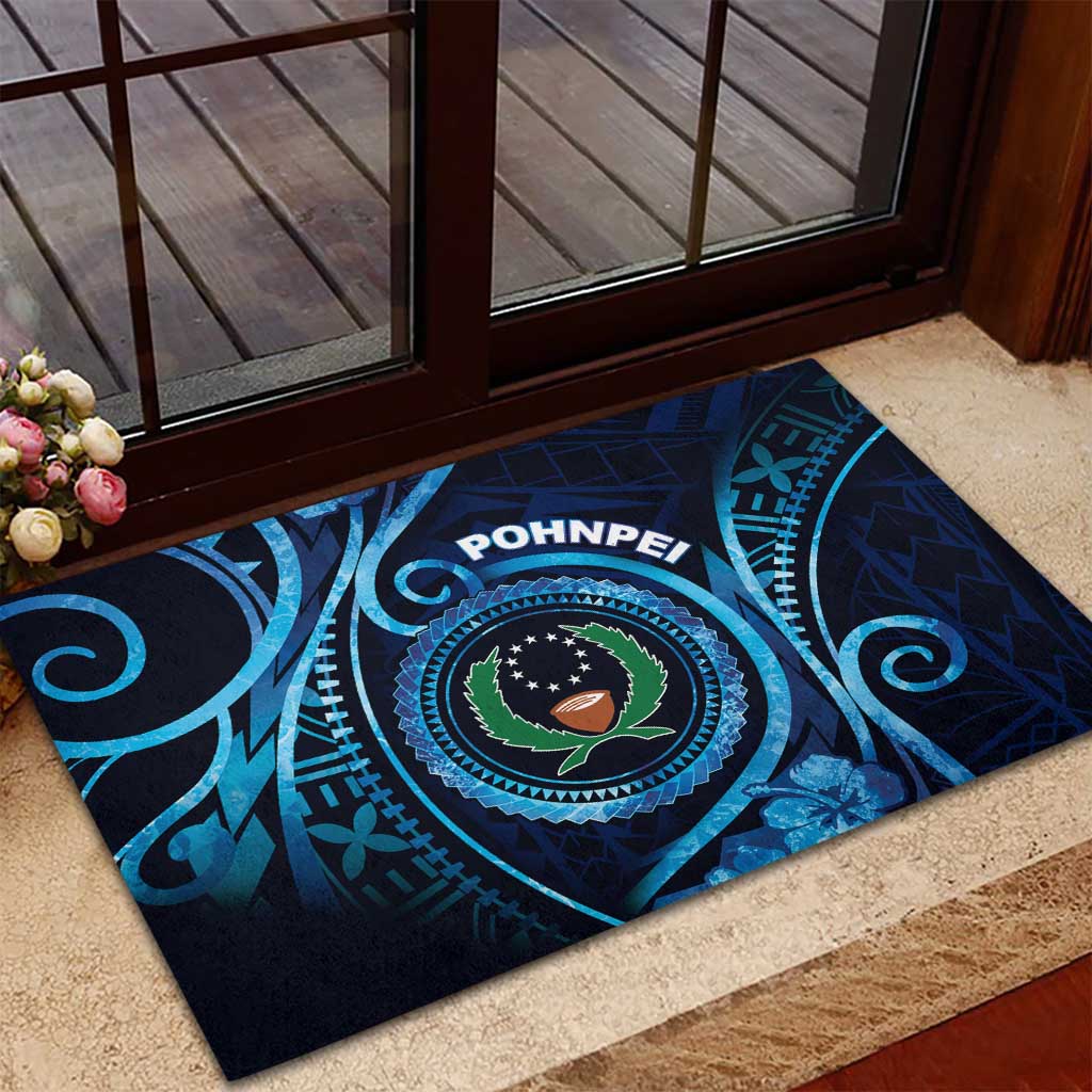 FSM Pohnpei Rubber Doormat Ocean Floral Pattern LT05 - Polynesian Pride