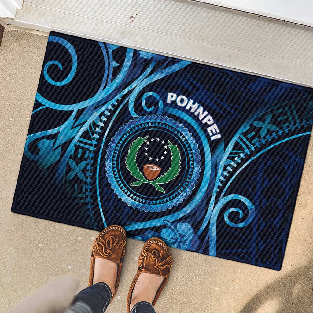 FSM Pohnpei Rubber Doormat Ocean Floral Pattern LT05 - Polynesian Pride