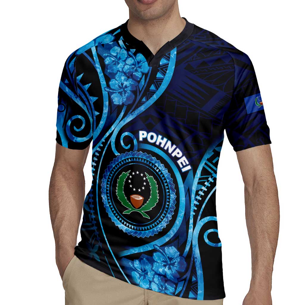 Personalised FSM Pohnpei Rugby Jersey Ocean Floral Pattern