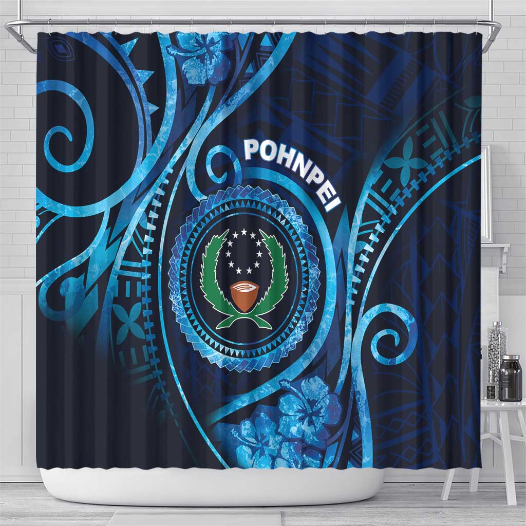 FSM Pohnpei Shower Curtain Ocean Floral Pattern LT05 - Polynesian Pride