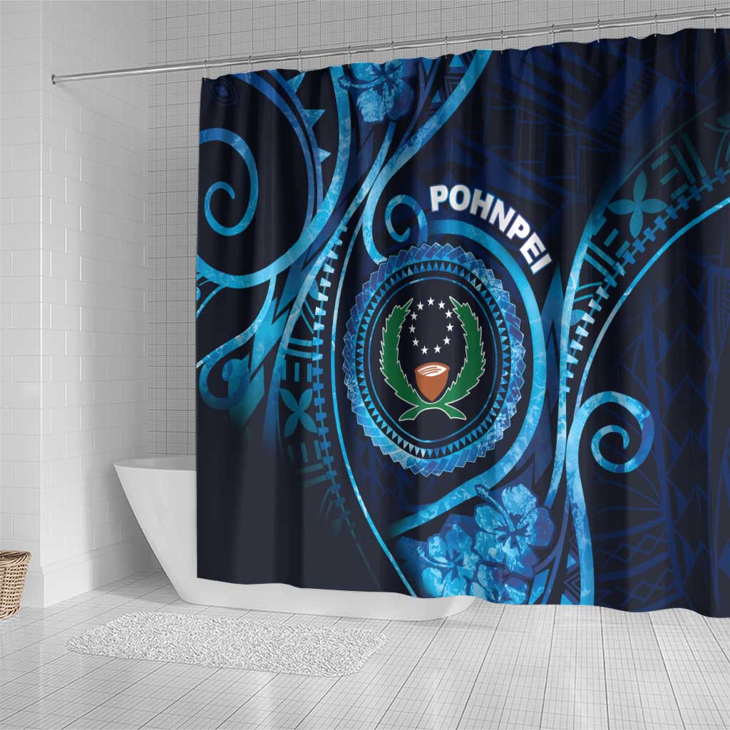 FSM Pohnpei Shower Curtain Ocean Floral Pattern LT05 - Polynesian Pride