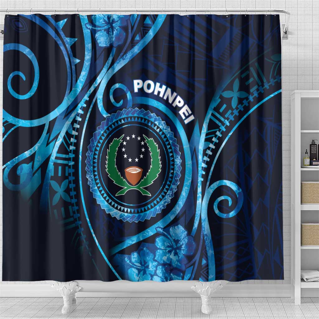 FSM Pohnpei Shower Curtain Ocean Floral Pattern LT05 - Polynesian Pride