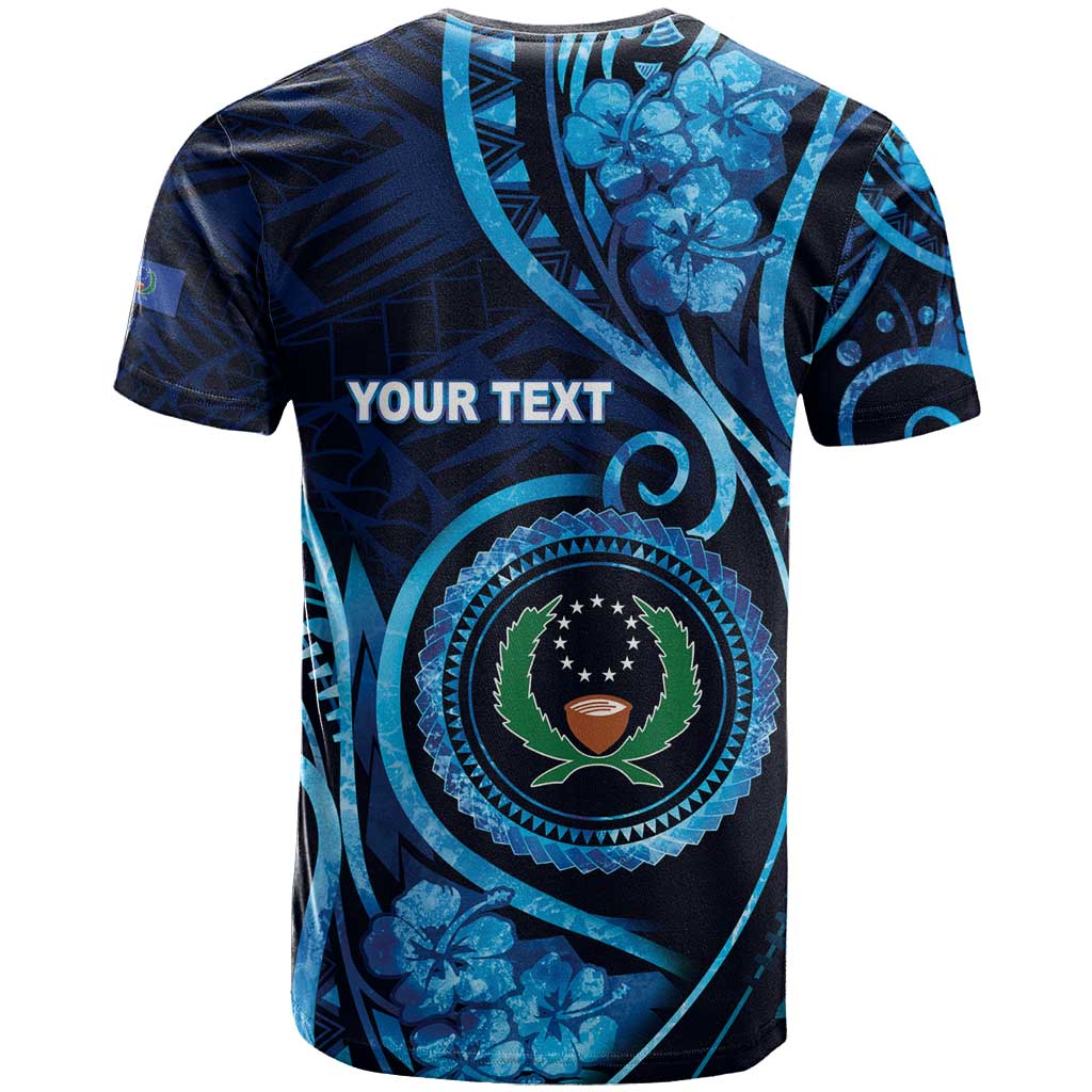 Personalised FSM Pohnpei T Shirt Ocean Floral Pattern