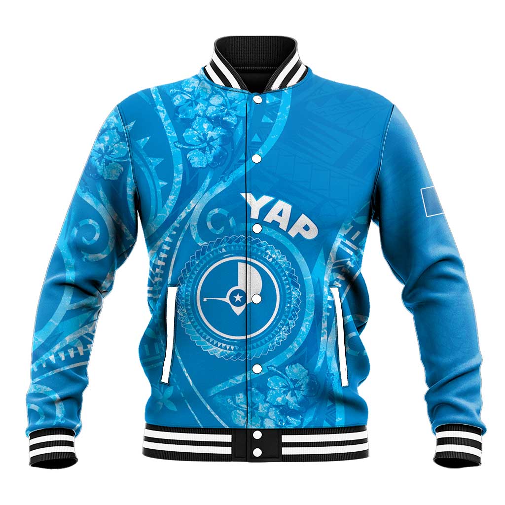 Personalised FSM Yap Baseball Jacket Ocean Floral Pattern