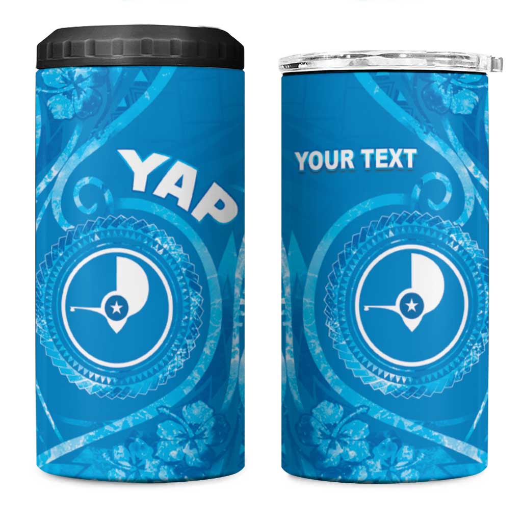 Personalised FSM Yap 4 in 1 Can Cooler Tumbler Ocean Floral Pattern