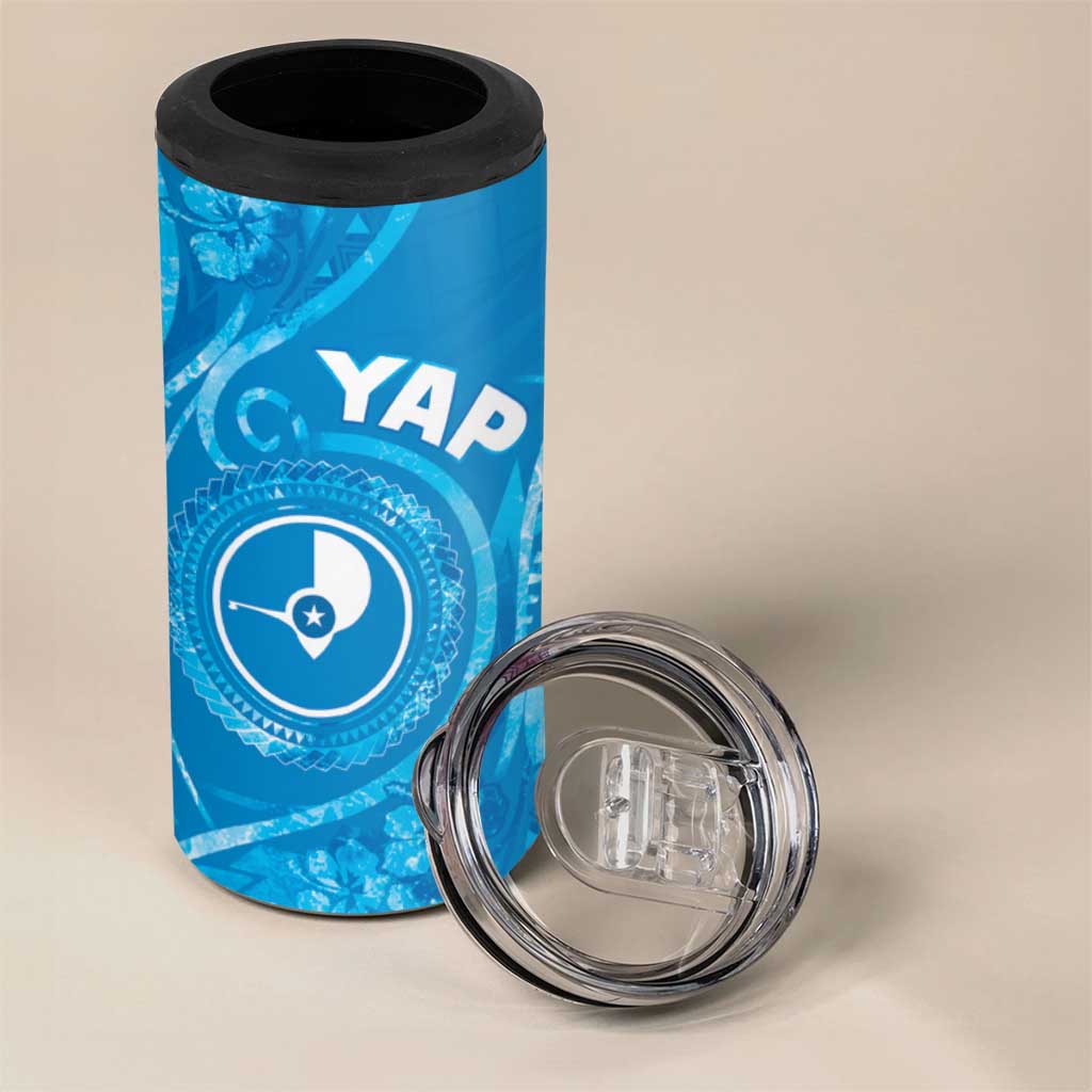 Personalised FSM Yap 4 in 1 Can Cooler Tumbler Ocean Floral Pattern LT05 - Polynesian Pride