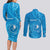 Personalised FSM Yap Couples Matching Long Sleeve Bodycon Dress and Long Sleeve Button Shirt Ocean Floral Pattern