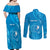 Personalised FSM Yap Couples Matching Off Shoulder Maxi Dress and Long Sleeve Button Shirt Ocean Floral Pattern