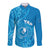 Personalised FSM Yap Long Sleeve Button Shirt Ocean Floral Pattern