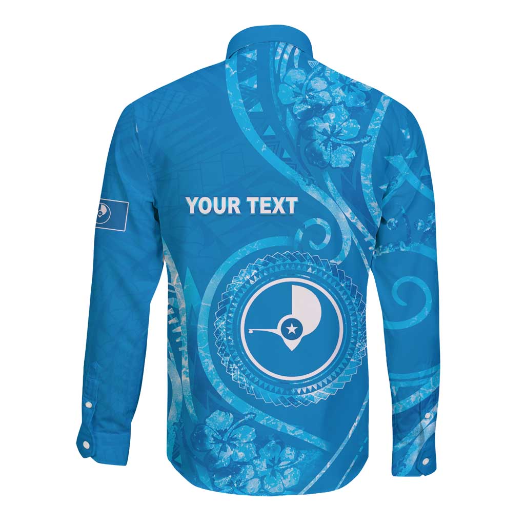 Personalised FSM Yap Long Sleeve Button Shirt Ocean Floral Pattern LT05 - Polynesian Pride