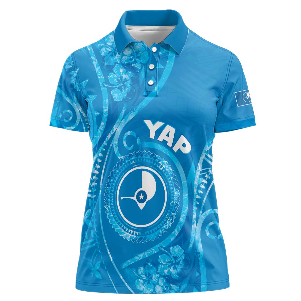 Personalised FSM Yap Women Polo Shirt Ocean Floral Pattern