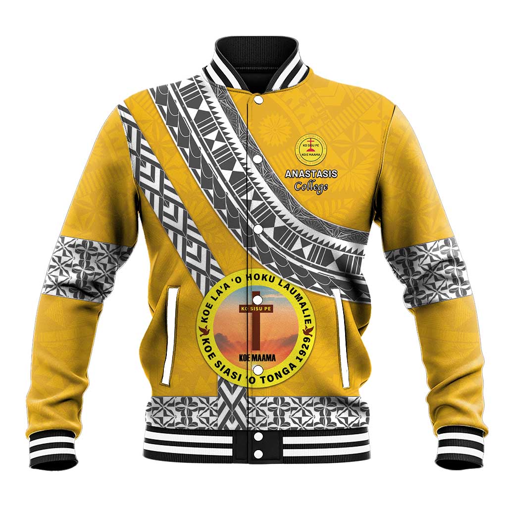 Personalised Anastasis College Baseball Jacket Tonga Unique Style - Polynesian Pride