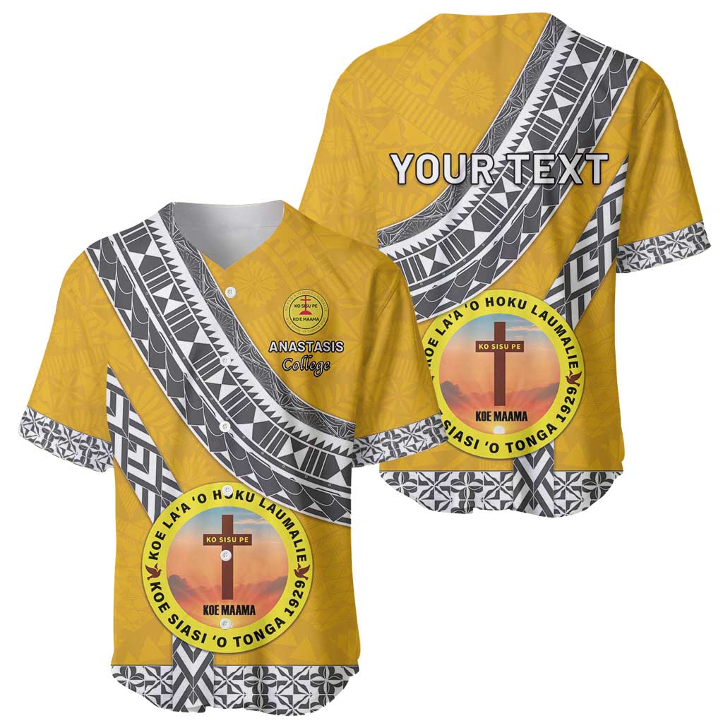 Personalised Anastasis College Baseball Jersey Tonga Unique Style - Polynesian Pride