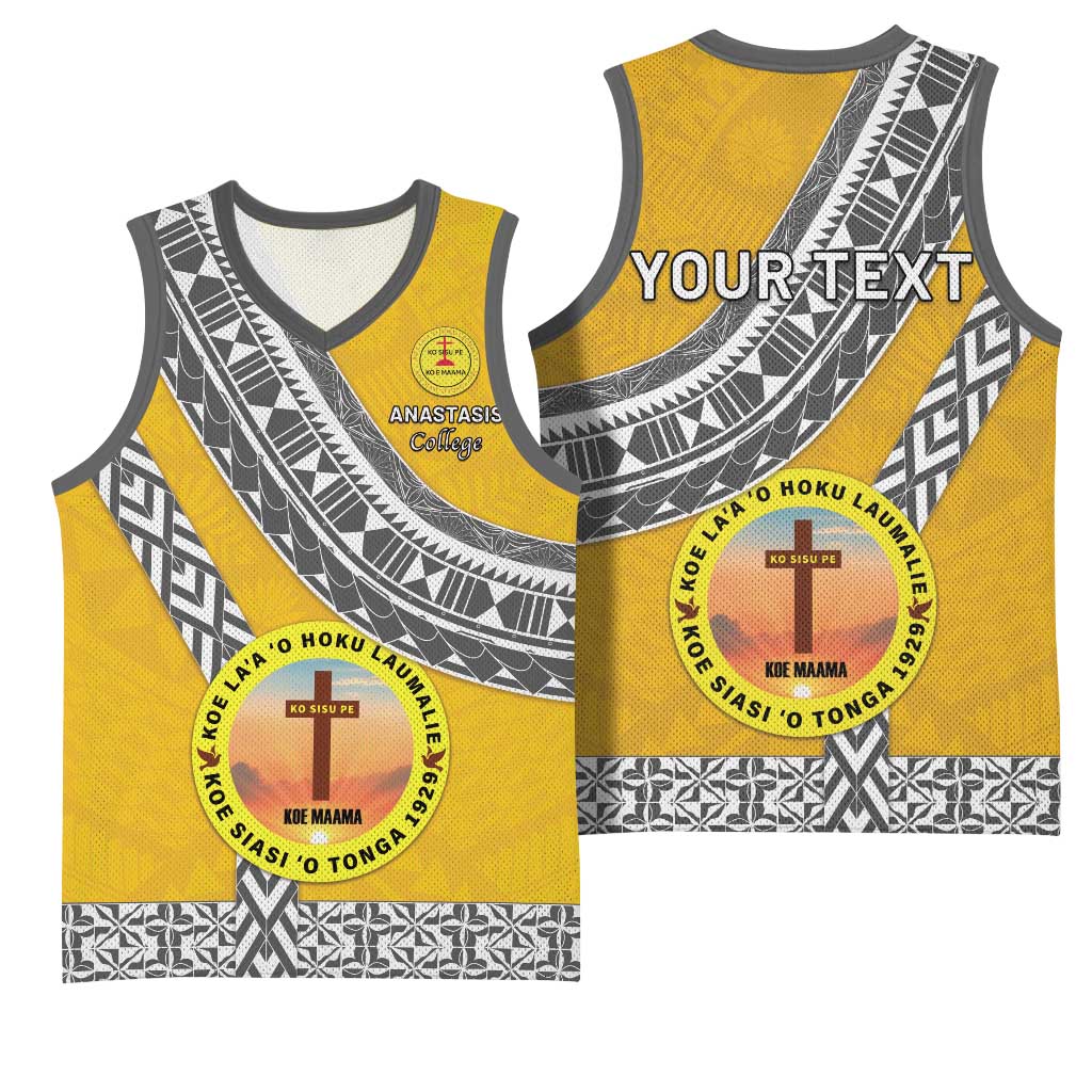Personalised Anastasis College Basketball Jersey Tonga Unique Style - Polynesian Pride