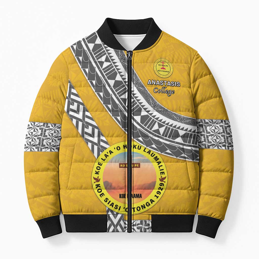 Personalised Anastasis College Bomber Puffer Jacket Tonga Unique Style - Polynesian Pride