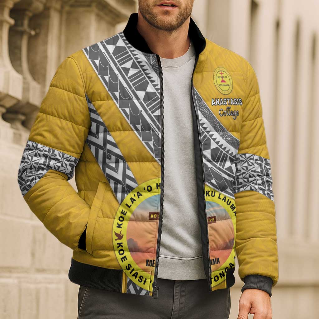 Personalised Anastasis College Bomber Puffer Jacket Tonga Unique Style - Polynesian Pride