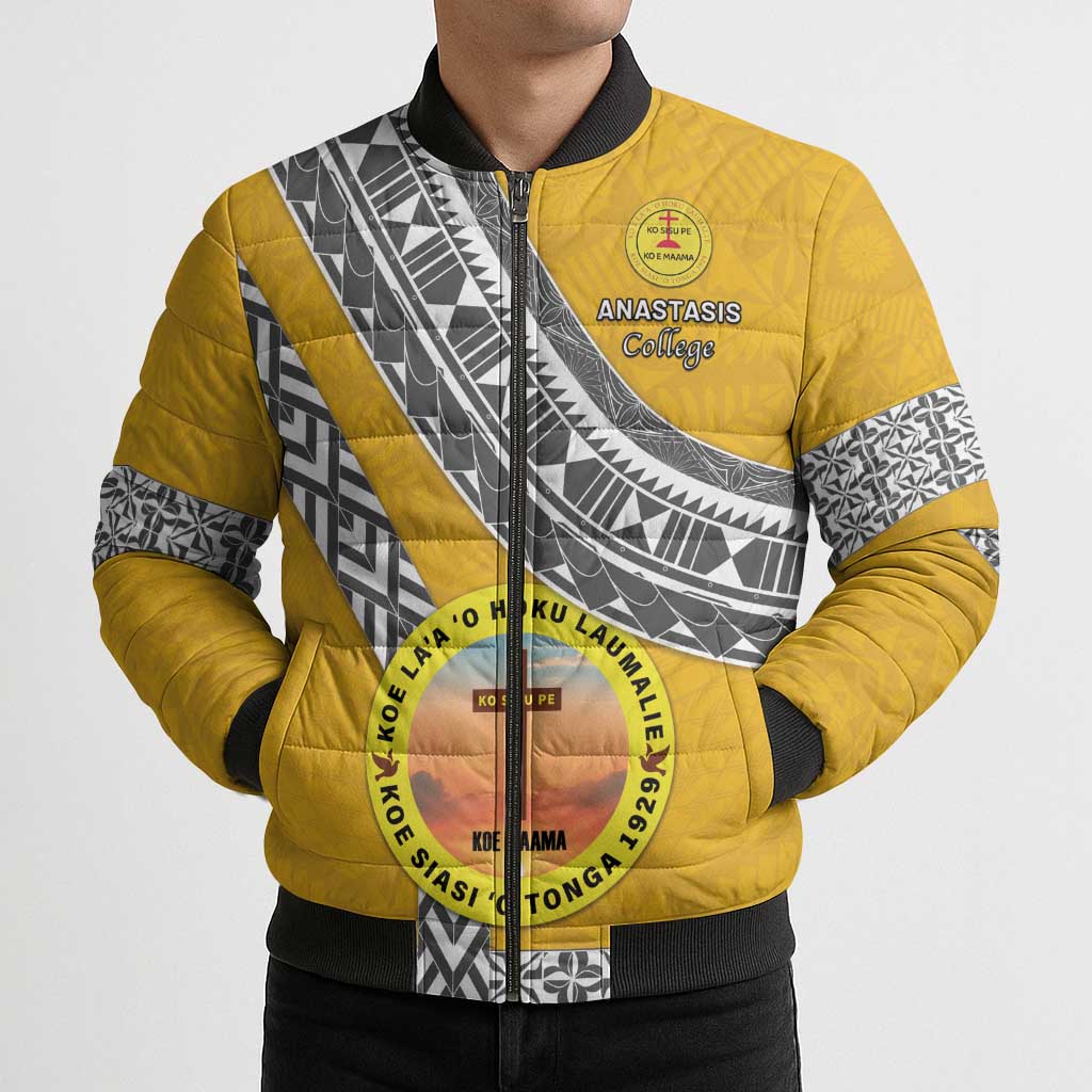 Personalised Anastasis College Bomber Puffer Jacket Tonga Unique Style - Polynesian Pride