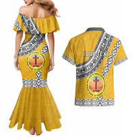Personalised Anastasis College Couples Matching Mermaid Dress and Hawaiian Shirt Tonga Unique Style - Polynesian Pride