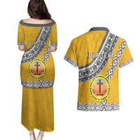 Personalised Anastasis College Couples Matching Puletasi and Hawaiian Shirt Tonga Unique Style - Polynesian Pride
