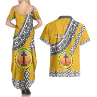 Personalised Anastasis College Couples Matching Summer Maxi Dress and Hawaiian Shirt Tonga Unique Style - Polynesian Pride
