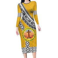 Personalised Anastasis College Family Matching Long Sleeve Bodycon Dress and Hawaiian Shirt Tonga Unique Style - Polynesian Pride