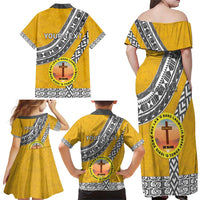 Personalised Anastasis College Family Matching Off Shoulder Maxi Dress and Hawaiian Shirt Tonga Unique Style - Polynesian Pride