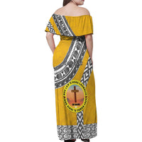 Personalised Anastasis College Family Matching Off Shoulder Maxi Dress and Hawaiian Shirt Tonga Unique Style - Polynesian Pride