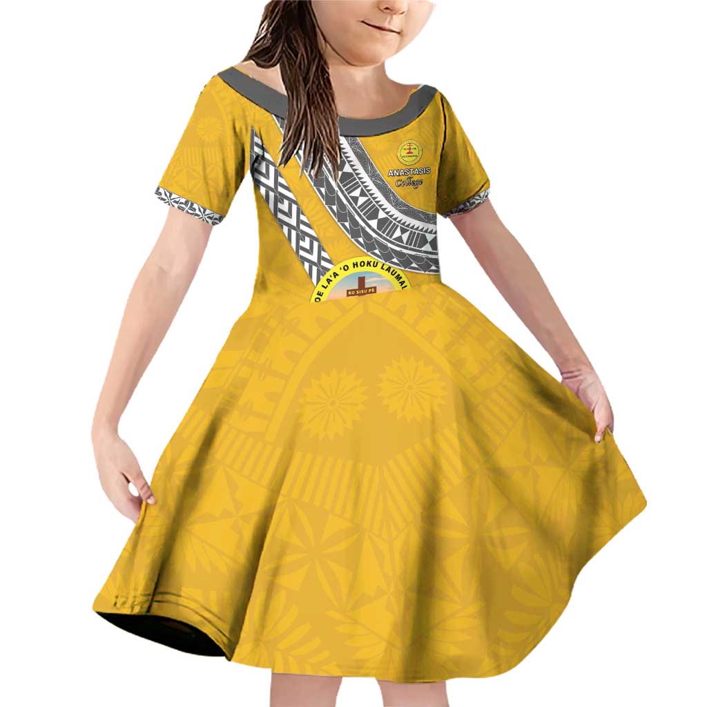 Personalised Anastasis College Family Matching Off Shoulder Short Dress and Hawaiian Shirt Tonga Unique Style - Polynesian Pride