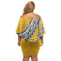 Personalised Anastasis College Family Matching Off Shoulder Short Dress and Hawaiian Shirt Tonga Unique Style - Polynesian Pride