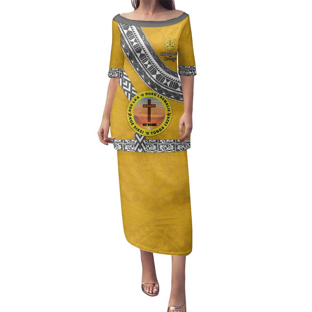 Personalised Anastasis College Family Matching Puletasi and Hawaiian Shirt Tonga Unique Style - Polynesian Pride