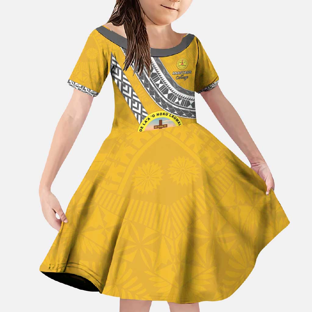 Personalised Anastasis College Family Matching Short Sleeve Bodycon Dress and Hawaiian Shirt Tonga Unique Style - Polynesian Pride