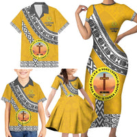 Personalised Anastasis College Family Matching Short Sleeve Bodycon Dress and Hawaiian Shirt Tonga Unique Style - Polynesian Pride